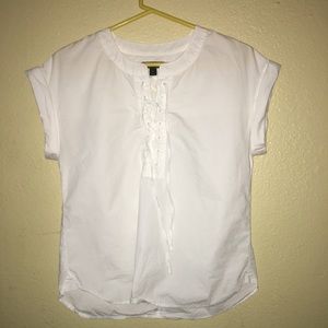 J.Crew white lace-up popover blouse Sz.4